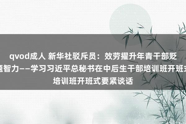 qvod成人 新华社驳斥员：效劳擢升年青干部贬责践诺问题智力——学习习近平总秘书在中后生干部培训班开班式要紧谈话